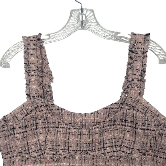 Wild Fable Tweed Crop Top Womens Medium Pink Black New - Picture 4 of 9